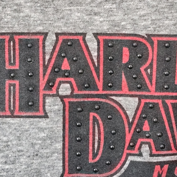 Harley Davidson Durango V-Neck Raglan T-shirt Red/Grey Moto New Medium Logo - Picture 5 of 12
